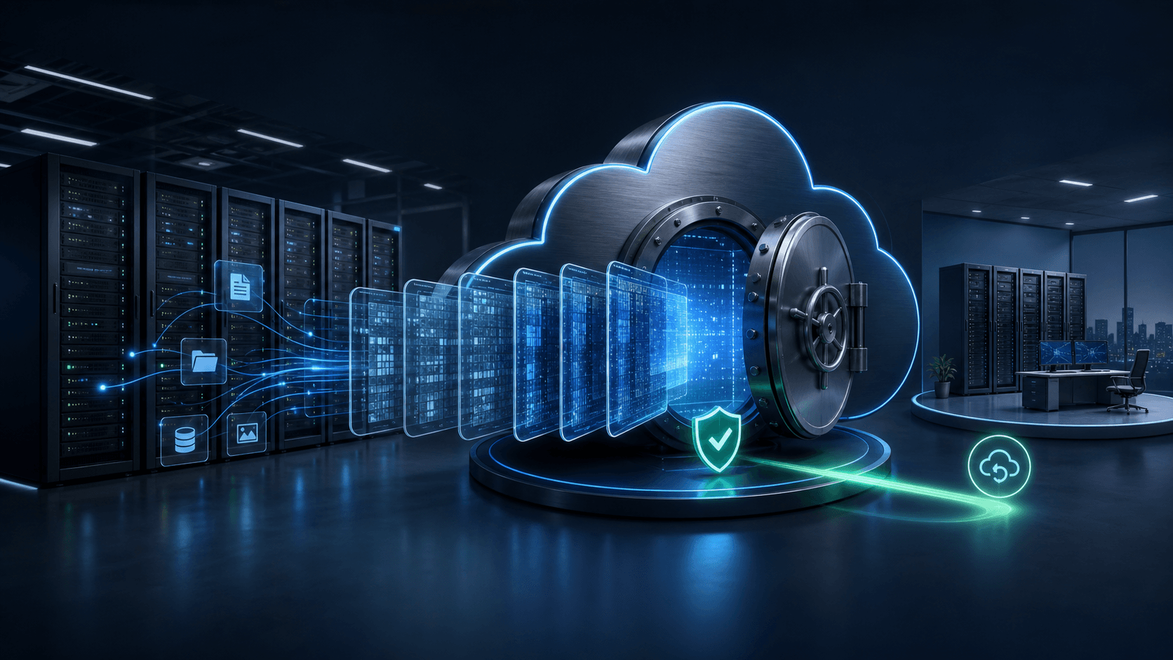 Backup Cloud e Disaster Recovery - visual 1: backup cloud dr hero protecao dados