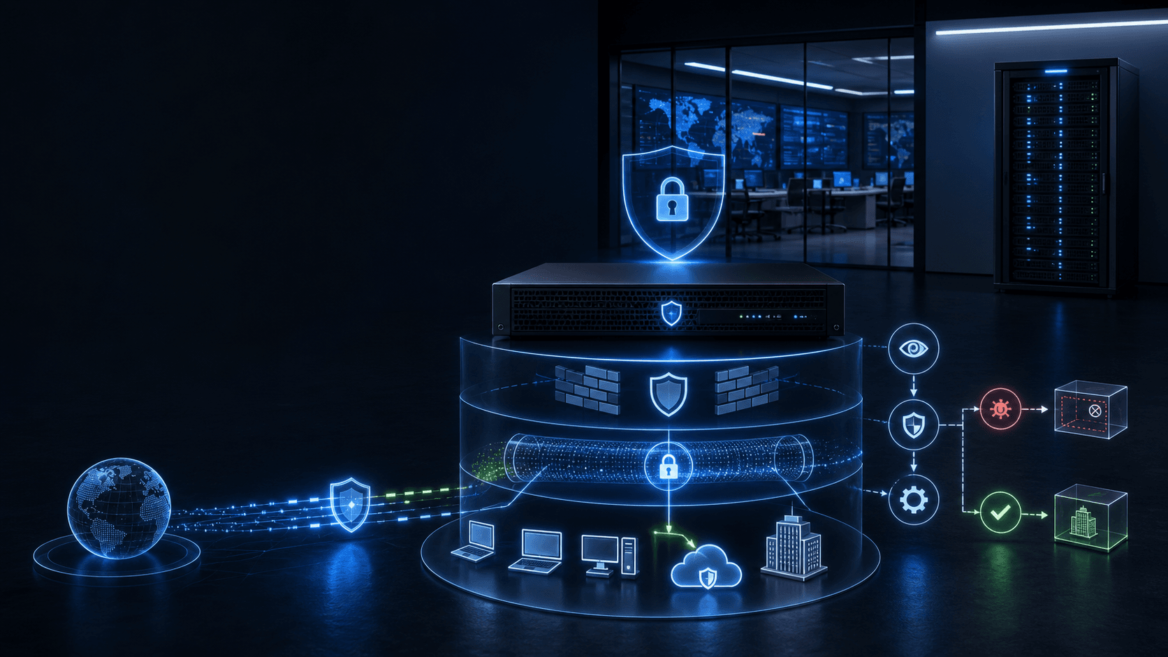 Ciberseguranca, Firewall, SOC e MDR - visual 1: ciberseguranca firewall soc mdr hero