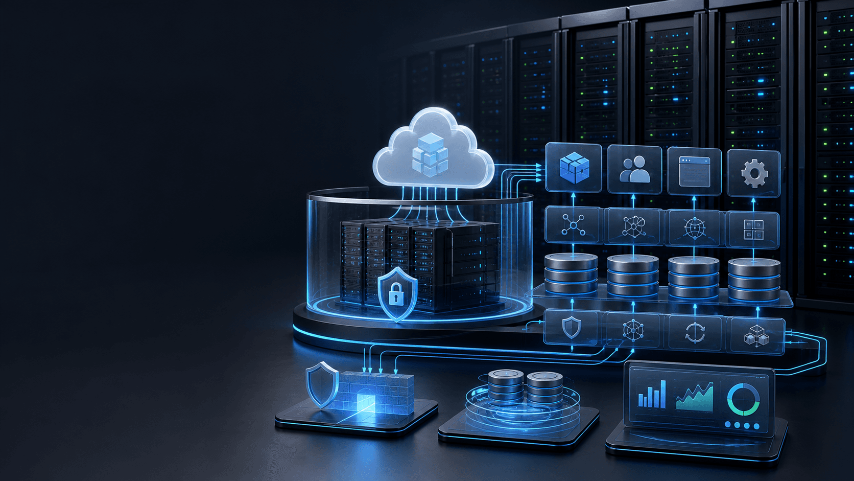 Hospedagem de Aplicacoes Corporativas - visual 1: hospedagem aplicacoes hero cloud gerenciada